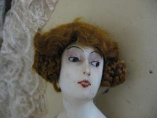   French WAX Half Doll BUST STATUE WOMAN HAIR ARMS The Best! OMG  