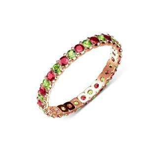  Round Ruby (AA+ Clarity,Red Color) & Natural Round Green Garnet 