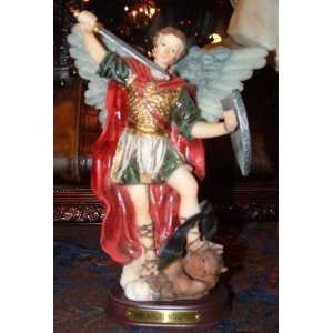 The Archangel St Michael Statue 8.5h. El Arcangel San Miguel:  