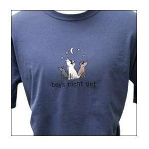   Garment Dyed Boys Night Out T Shirt for Adults   Navy Blue   Large
