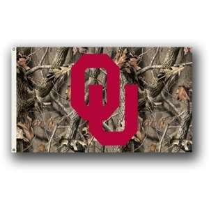   SOONERS 3 Ft. x 5 Ft. flag w/grommets   Realtree Camo Background