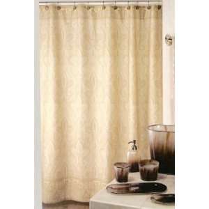   Lis paisley Fabric Shower Curtain khaki beige tan: Home & Kitchen