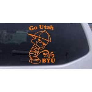 Go Utah Pee On BYU Car Window Wall Laptop Decal Sticker    Orange 22in 