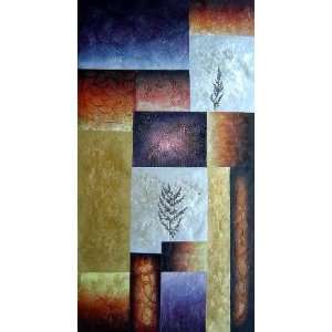  Large Textured Decorative Oil Painting 48 x 24 inches 