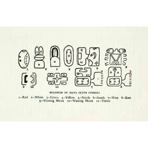  1935 Lithograph Maya Glyph Symbols Pre Columbian Written 