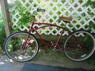 Vtg Red 70s Columbia Clipper Bike Bicycle Sport Huffy Seat Men Custom 