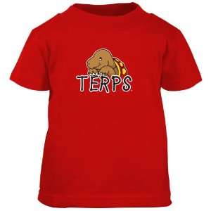  Maryland Terrapins Red Toddler Mascot T shirt: Sports 