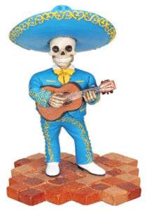 New Mariachi Band Day of the Dead Skeleton Figurine  