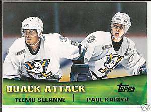 Teemu Selanne Paul Kariya 00/01 Topps Combos  