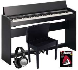 Roland F 120 Satin Black 88 Key SuperNATURAL Digital Piano COMPLETE 
