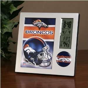  Denver Broncos Team Desk Clock & Thermometer: Sports 