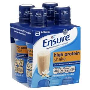  Ensure Shake, High Protein, Homemade Vanilla, 4 ct 