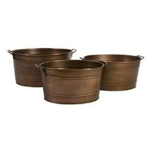  Tauba Oval Copper Planter   Set of 3