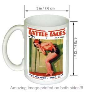 Tattle Tales Vintage Pinup Girl Retro Art COFFEE MUG:  
