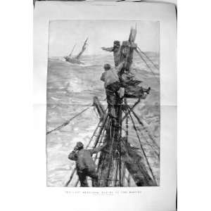  1892 Frank Brangwyn Fine Art Rigging Sea Ship Stormy