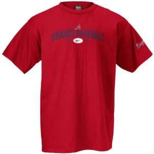  Nike Atlanta Braves Red Seeing Eye T shirt: Sports 