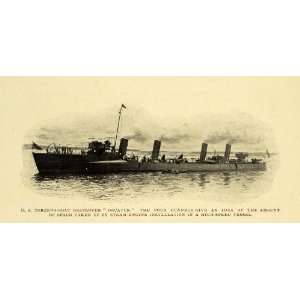  1904 Print U. S. Torpedo Boat Detroyer Decatur Navy Vessel 
