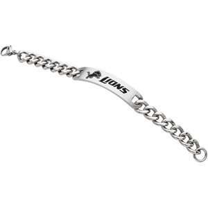   DETROIT LIONS TEAM NAME AND LOGO ID BRACELET Stainless Steel: Jewelry