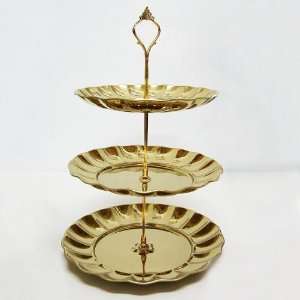 Stainless Steel 3 Tier Pastry Stand Tiered Pastry Stand, Gold 