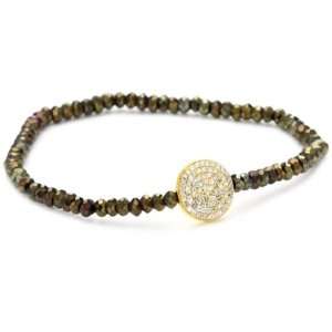  Mary Louise Gold Pyrite Round Pave Bracelet Jewelry