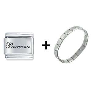   : Edwardian Script Font Name Breonna Italian Charm: Pugster: Jewelry