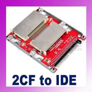 Dual CF to 44 Pin 2.5 Male IDE HDD SSD Adapter Bootable  