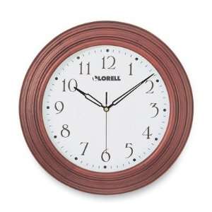   Wall Clock, 13 1/4, Arabic Numerals, Mahogany Frame: Home & Kitchen