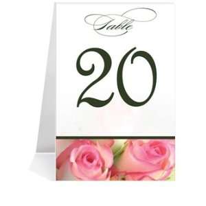  Wedding Table Number Cards   Rose Pink Twins #1 Thru #25 