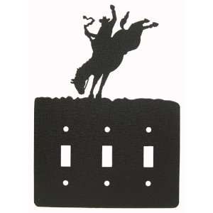  SADDLE BRONC Triple Light Switch Plate Cover
