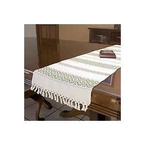  NOVICA Cotton table runner, Country Bouquet