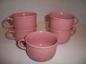 PINK COFFEE CUPS Montgomery Ward Color Connection Stoneware Mugs 