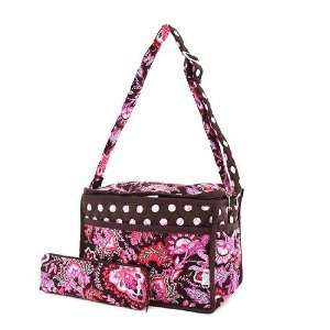   Belvah Insulated Lunch Box Tote Bag Brown and Pink: Kitchen & Dining