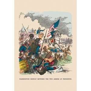 Washington Midway Between the Two Armies at Princeton   Paper Poster 