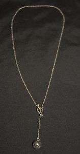   Oxidized Sterling Silver Necklace w/ Swirling Filigree Pendant   N1619