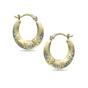    10K Two Tone Gold Dragonflies Hoop Earrings BTB HOOPS: Jewelry