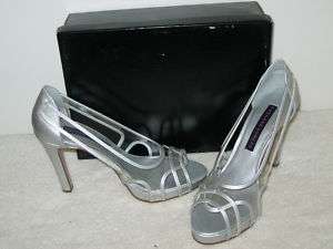 NEW SUZANNE SOMERS 8M SILVER/CLEAR STILLETO PUMPS•HEELS  