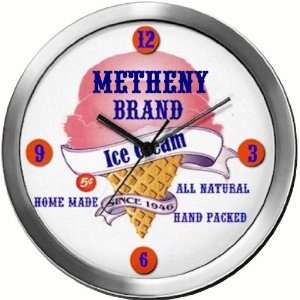  METHENY 14 Inch Ice Cream Metal Clock Quartz Movement 