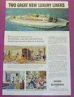 1958 MOORE McCORMACK LINES Ad ArT..S.S ARGENTINA.& BRAS