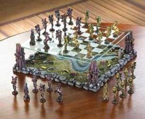 Etched Glass Suspended Fairy Mythical Board Chess SET  
