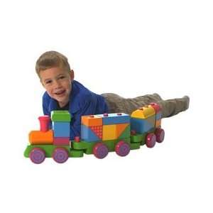  Jumbo Stacking Train w/ Building Blocks Toy: Toys & Games