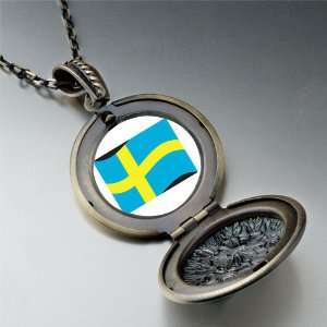 Sweden Flag Pendant Necklace