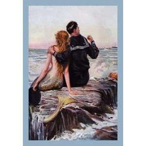  Vintage Art Sailor and Mermaid   02181 0