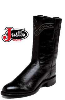 Justin Womens L3172 Black Exotic Smooth Ostrich Roper Boots 6C New 