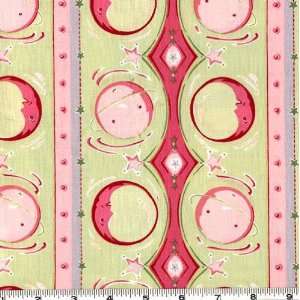  45 Wide Moon Planet Stripe Pink Fabric By The Yard Arts 