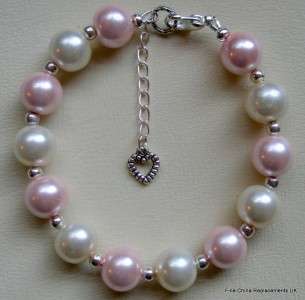 Two Tone Glass Pearl Bracelet, 8 Colours, Any Size  