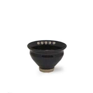  Grehom Handmade Stoneware Pottery   Black Dots; Handmade 