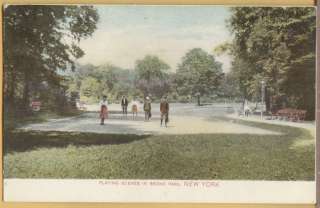 NY~NYC~CHILDREN PLAYING TENNIS in BRONX PARK~1908~RARE!  