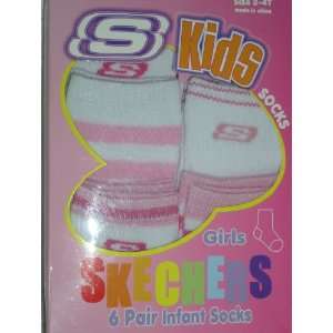  Skechers Kids Socks Girls   6 Pair Infant Socks Size 2   4T Baby