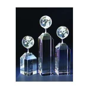  Award C81    Globe Optical Crystal Award/Trophy.: Office 