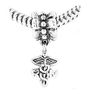   Silver Reflections Rn Registerend Nurse Caduceus Bead Charm Jewelry